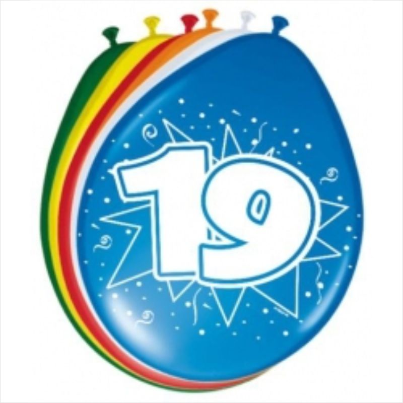 Cijferballon 19 jaar (8 stuks) kopen